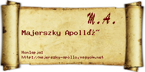 Majerszky Apolló névjegykártya